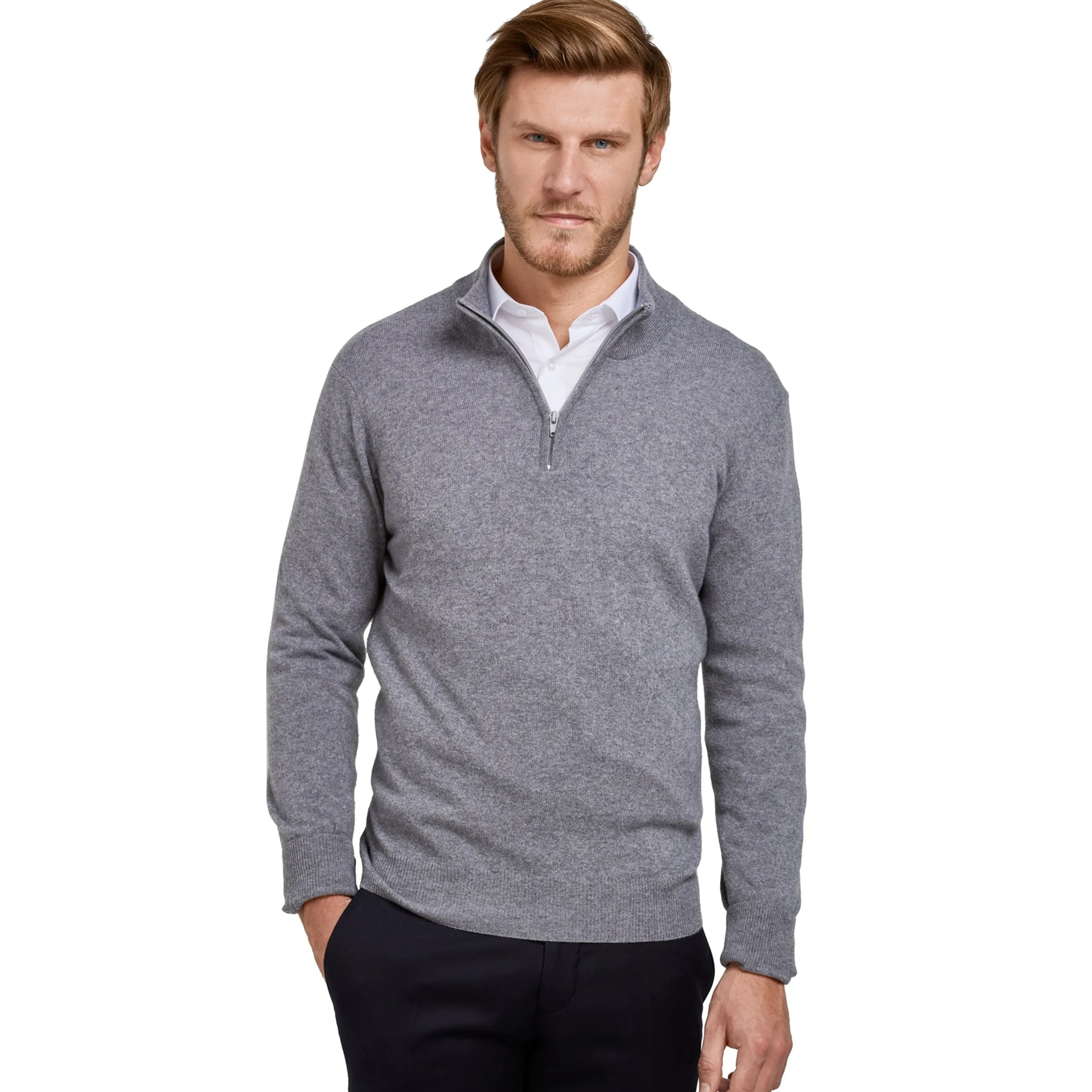 Pull col zip laine Mérinos et cachemire*LodinG Online